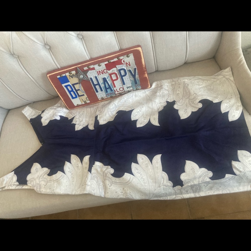 Banana republic navy and grey sleeveless dress